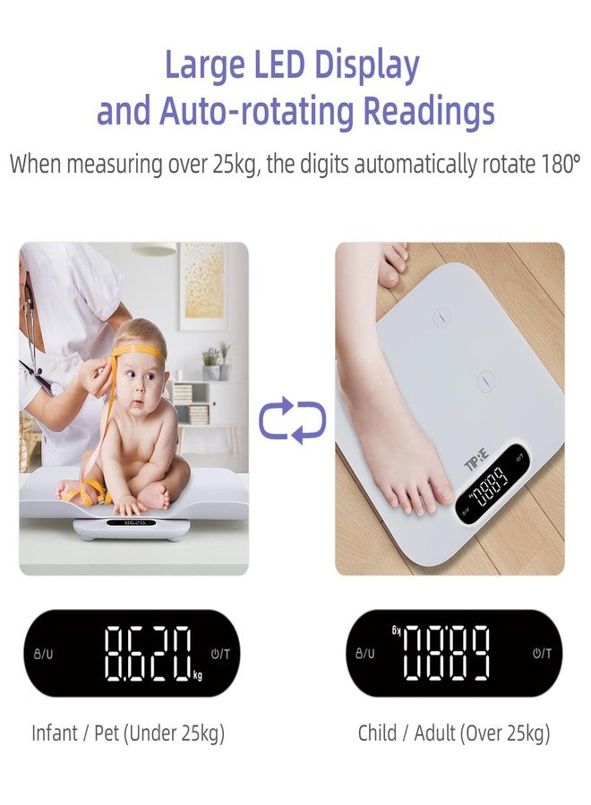 TIPRE Baby Weight Scale, Infant Scale with Detachable Tray, Pet Scale for Cat Dog, Multiple Weighing Scale for Toddler, Children, Pet and Adult Auto-Rotation LED Screen, Up to 400lb/180kg - Image 5